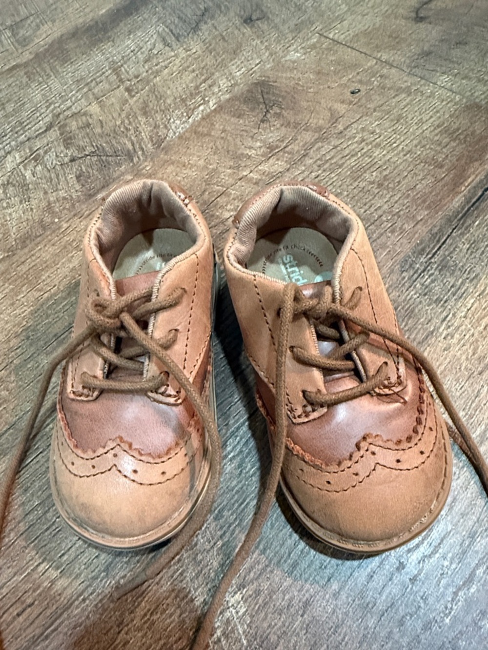 Stride Rite Children's Tan Leather Oxford Lace-Up Shoes